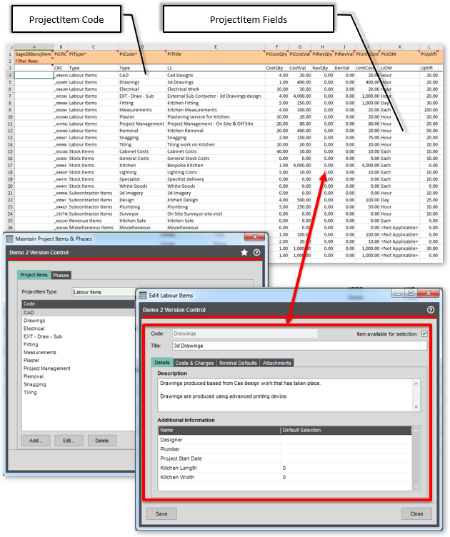 Extract/Import Sage 200 Project Items