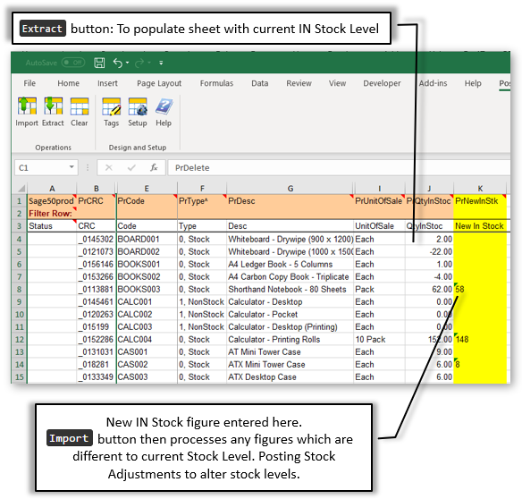 Stock Take Sage 50 template