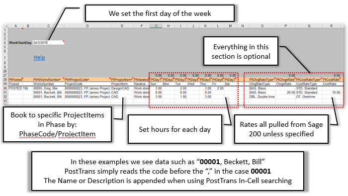 Posting Timesheet for 7 Days