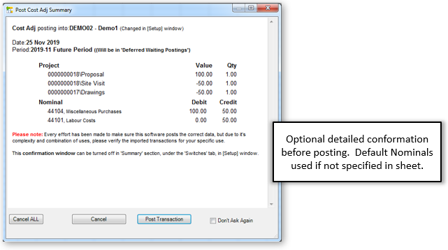 Conformation and Validation before Posting Expense Line